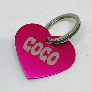 Hot Pink Personalized Pet Tag 1 Side
